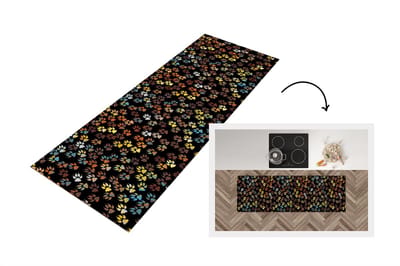 Keukenloper - Loper keuken - Patronen - Honden - Poten - 150x50 cm - Keukenloper vinyl