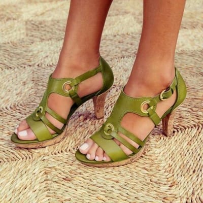 Dames Gladiator Sandalen Zomerschoenen Wedge Sandalen Vrouw Gekruiste Sandalen Plus Maat 35 -43 Chaussures Femme56hot 39 groen