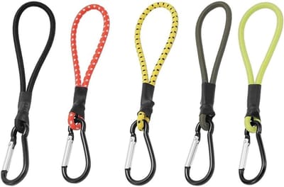 Set van 5 stuks - Elastische touwen met karabijnhaak voor buiten - Spantouwen - Tenttouwen - Tentbevestiging - Elastische touwen - Spantouwen - Gemakkelijk mee te nemen