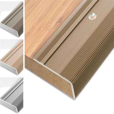 FLOORDIREKT Trapneusprofiel - Trapprofiel - Glory - Hoekprofiel - Voorgeboord - Licht Brons - 36 x 17 mm - Lengte: 134 cm