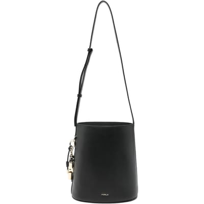 FURLA Leren schoudertas Roxie Bucket Bag Nero zwart