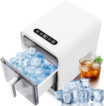 Aanrecht ijsmachine - IJsmaker keuken - Drankjes koelen - Zelfreinigende functie - 12 ijsjes 10 min - Zwart