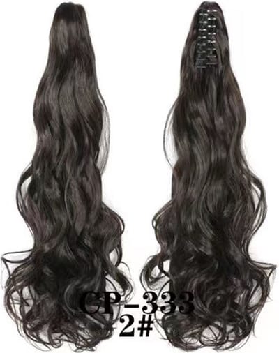Brazilian Ponytail Donkerbruin - #2 - 55cm - Paardenstaart - Haarverlenging - Extensions - Wavy - 2# - Haarstuk - 22'' - 22 inch - Donkerbruin - Bruin