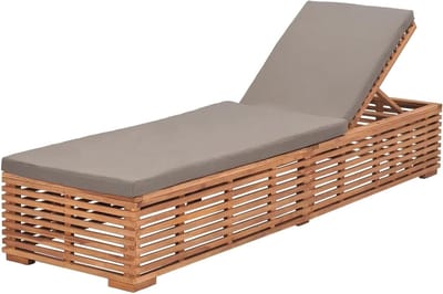 Ligstoel met kussen - Strandstoel campingstoel - Ontspannen in de tuin - Massief teakhout