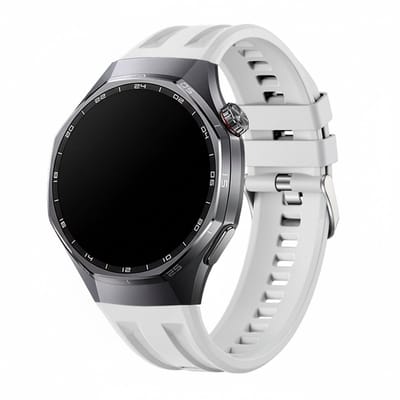 Siliconen bandje - geschikt voor Huawei Watch GT Runner 2 / GT 2(e) 46 mm / GT 3 / 4 / 5 (Pro) 46 mm / Watch 3 (Pro) / Watch 4 (Pro) / GT 6 (PRO) 46mm - wit