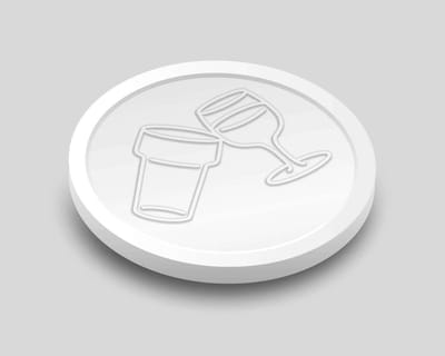 Reliëfmunten Bier en Wijn 29mm / Consumptiemunten / Betaalmunten (per 250 stuks) - WIT