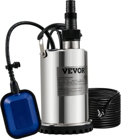 Vuilwaterpomp 550W Dompelpomp 230V Tuinpomp debiet 9500L/u Vuilwater pompen IPX8 uitlaat kan worden afgesneden om water uit zwembaden