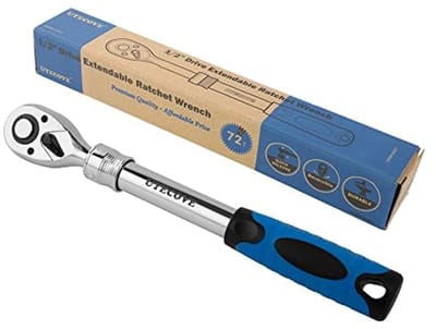 Contactdoos Aandrijving Uitschuifbare Ratelsleutel - 72-tands Dopsleutel met Zachte Handgreep - 12,1 tot 17,3 Inch