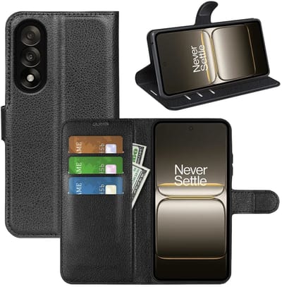 MobyDefend Hoesje - Geschikt voor OnePlus Nord 5 - Kunstleren Wallet Book Case (Sluiting Voorkant) - Zwart