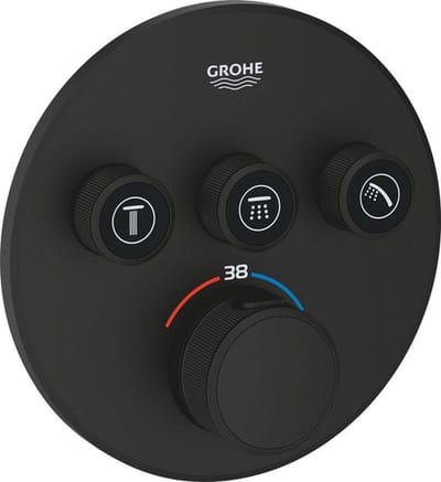 Grohe Grohtherm smartcontrol afdekset thermostatisch rond phantom black