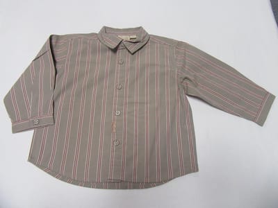 noukie's , jongens , overhemd , beige streepje rood , 6 jaar 116