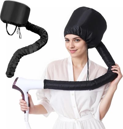 Stoomkap -haardroogkap- 3stuk droogkap - Föhnkap - Föhn - Warme luchtkap voor intensieve haarverzorging - Handföhnhoes - Styling krulkap - Zwart - 85 cm
