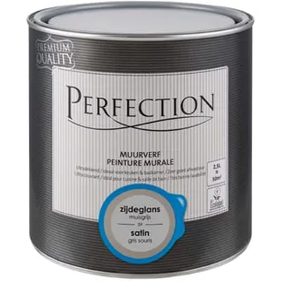 Perfection Ultradekkend Muurverf - Zijdeglans - Muisgrijs - 2,5l