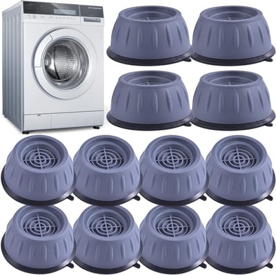 12 stuks anti-vibratie voeten voor wasmachine, trillingsdempers en antislipvoeten voor minder geluid en stabiliteit