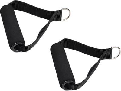 DW4Trading Nylon Strap Handle met Metalen D-ring - Set van 2 Stuks - Zwart