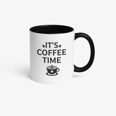 It's Coffee Time Mok - Unieke Keramische Koffiebeker met Hart Design | Perfect Cadeau voor Koffieliefhebbers