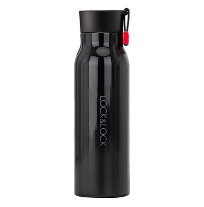 Lock&Lock RVS Thermosfles - Thermosbeker - Travel Mug - Isoleerfles - Veldfles - Drinkfles - Theefles - Met Filter - Koffie en Thee - Lekvrij - Tot 10 uur warm - 350 ml - Zwart - LocknLock