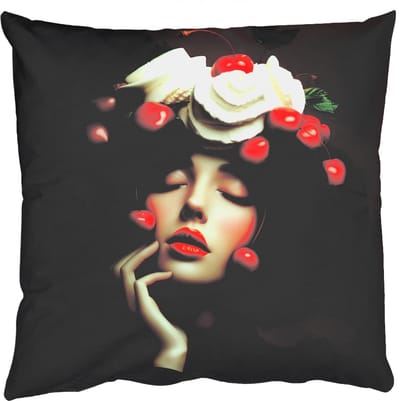 Sierkussens - Kussentjes Woonkamer - 50x50 cm - Vrouw - Kersen - Slagroom