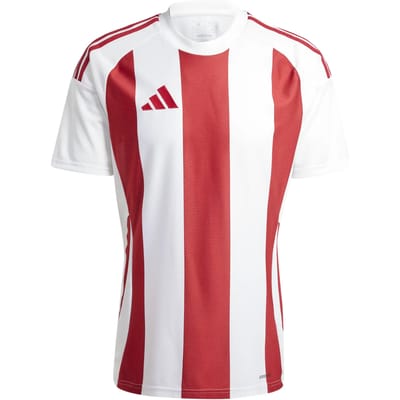 adidas T-shirt Heren Striped 24 Jersey Wit-Rood - Maat XL