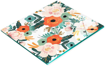 Glazen serveerplank met bloemenmotief, vintage stijl, 60x52 cm