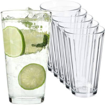 KADAX Drankglazen, drinkglazen van Neutrum-calciumglas, multifunctionele drinkglazen, waterglazen, universele glazen voor dranken, mojito, ijscafé (Amalia 360 ml, 6)