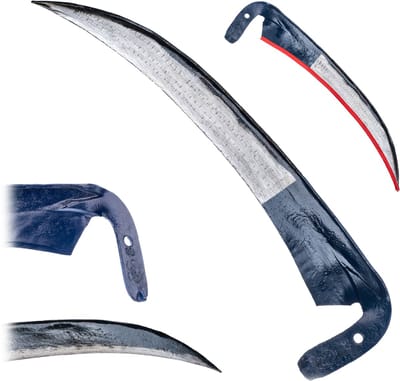KADAX Metalen bosmaaier van 50 cm, handzeis, sikkel, klapzeis, wilde groeitent, zeis, tuinkabel, grassikkel, bladsikkel, handsikkel, kleine sikkel