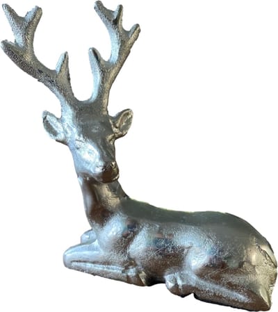 Zilveren Decoratie Hert – 15 cm – Kerstdecoratie Voor Binnen - Kerst Decoraties