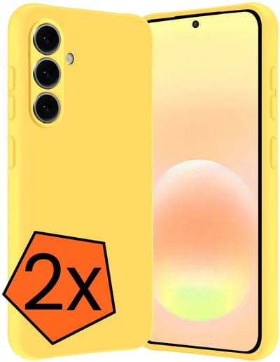 Hoes - 2 Stuks - Geschikt voor Samsung Galaxy A57 - Sterk & Shockproof - Case Siliconen - Back Cover - Telefoon Hoes - Geel