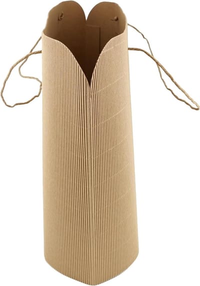 Papieren zakken met handvat - 6 stuks L Kraft Wave 335 x 13 x 295 cm - verjaardagsfeest cadeauzakjes - Kerstmis geschenkverpakking - boodschappentassen - verdikt 280 g/m²