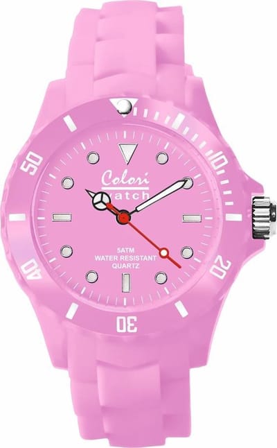 Colori Classic 5 COL137 Horloge - Siliconen Band - Ø 40 mm - Roze