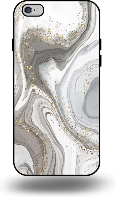 Smartphonica Telefoonhoesje geschikt voor iPhone 6/6s met marmer opdruk - TPU backcover case marble design - Zilver geschikt voor iPhone 6/6s