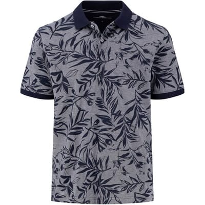 Fynch-Hatton Polo Two-Tone Leaves Pattern Navy / male