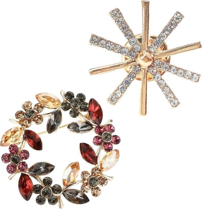 Kristallen Bloem Broche - Bloemen Speld - Kleding Versieren - Garland Design - 33.28 g - Multicolor