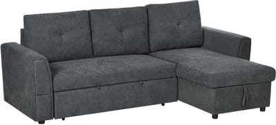 Slaapbank - Uitklapbaar - Slaapstoel - Logeerbed - Zetelbed - Slaapfauteuil - Vouwbed - 3 persoons - Zeer comfortabel - Donkergrijs