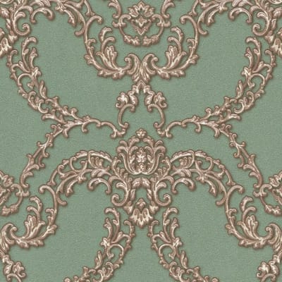 klassiek groen behang 34777-3
