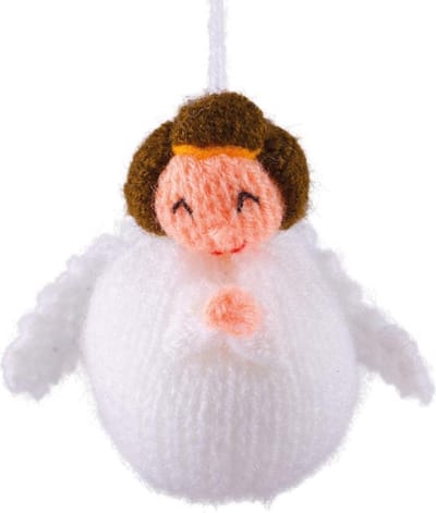 Gebreide kerstbalpop engel