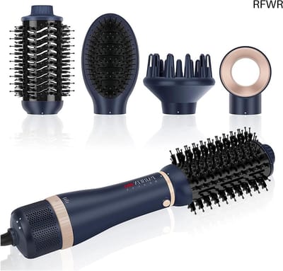 RFWR® 4-in-1 Haardroger en Warmluchtborstel Set met 4 Opzetstukken voor Drogen, Gladmaken, Volume en Stylen