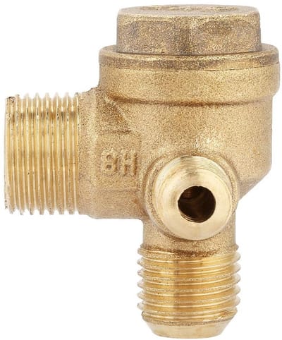 Dailygoods- Terugslagklep 90 Graden - Terugslagklep Messing - Terugslagventiel - Buitendraad 1/2 Inch - Reserveonderdelen - Voor Luchtcompressoren - Luchtklep