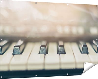 Gards Tuinposter Piano Toetsenbord - 150x100 cm - Tuindoek - Tuindecoratie - Wanddecoratie buiten - Tuinschilderij
