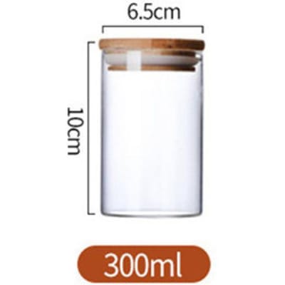 Glazen Pot Met Bamboe Deksel Verzegelde Bus Voedselbewaarflessen Container Opslag Voor Losse Thee Koffieboon Keukenaccessoires white