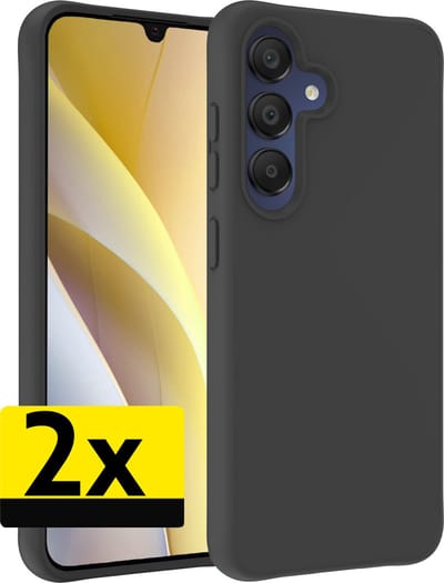Hoesje - 2 Stuks - Geschikt voor Samsung Galaxy A15 - Sterk & Shockproof - Case Siliconen - Back Cover - Telefoon Hoes - Telefoonhoesjes - Zwart
