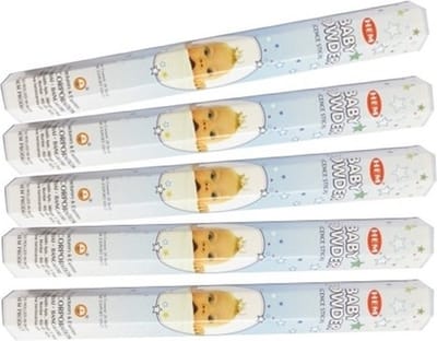 Hem Wierook stokjes - Baby Powder - 5x pakje met 20 stokjes - Yoga/meditatie