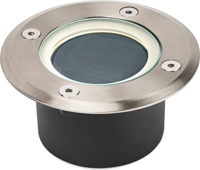 Brendz Solar Grondspot voor Buiten LED, 20 Lumen, IP67 Waterdicht, 3000K Warm Wit Licht, Lithium-Polymeer Batterij, Solar Tuinverlichting Grondspots, Zilver, Doha