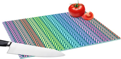 Glazen Snijplank - 39x28 - Regenboog - Patroon - Pastel - Snijplanken Glas