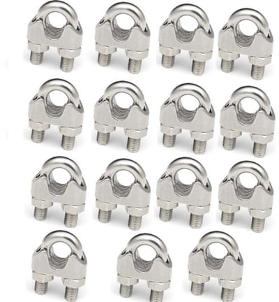 Dailygoody - Kabelclips - 15 Stuks Rvs Stalen Klemmen - Duurzaam en