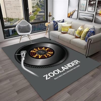 3D Retro Vinyl Plaat Muziek Kunst Tapijt Vloerkleed voor Thuis Woonkamer Slaapkamer Bank Deurmat Decoratie, Kind Speelruimte Vloerkleed Antislip Vloermat 40x60cm