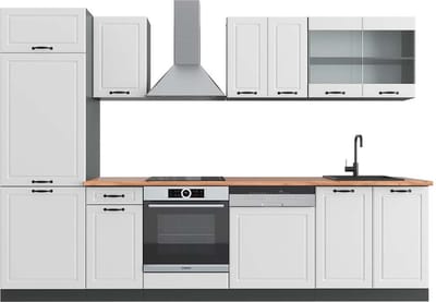 Vicco R-Line Complete keukeneenheid – 300 cm, WB Eik Landhuis wit/antraciet