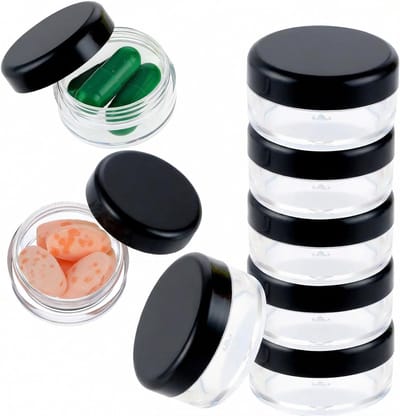Kleine pillenorganisator voor op reis - 8 stuks draagbare pillenhouders, BPA-vrij, ideaal voor medicijnen, mini-opslagcontainers voor tas of portemonnee