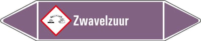 Zwavelzuur base leidingmarkering op vel - basen 75 x 17 mm - 8 per vel
