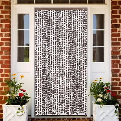 vidaXL - Vliegengordijn - 100x230 - cm - chenille - bruin - en - wit